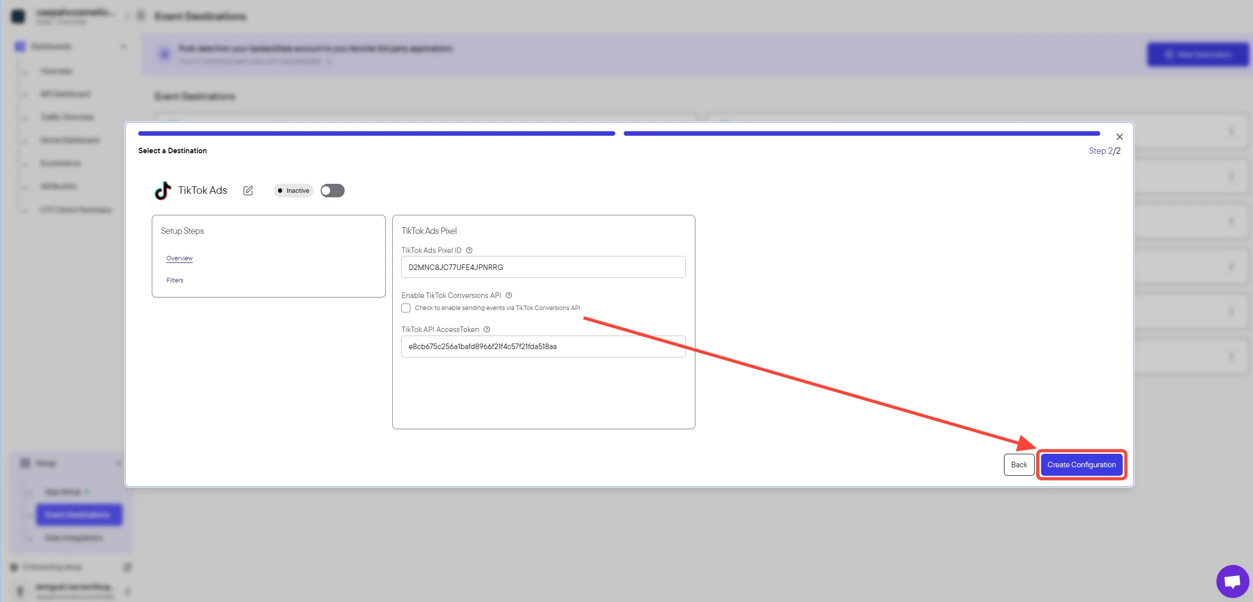 Image: Create Configuration button