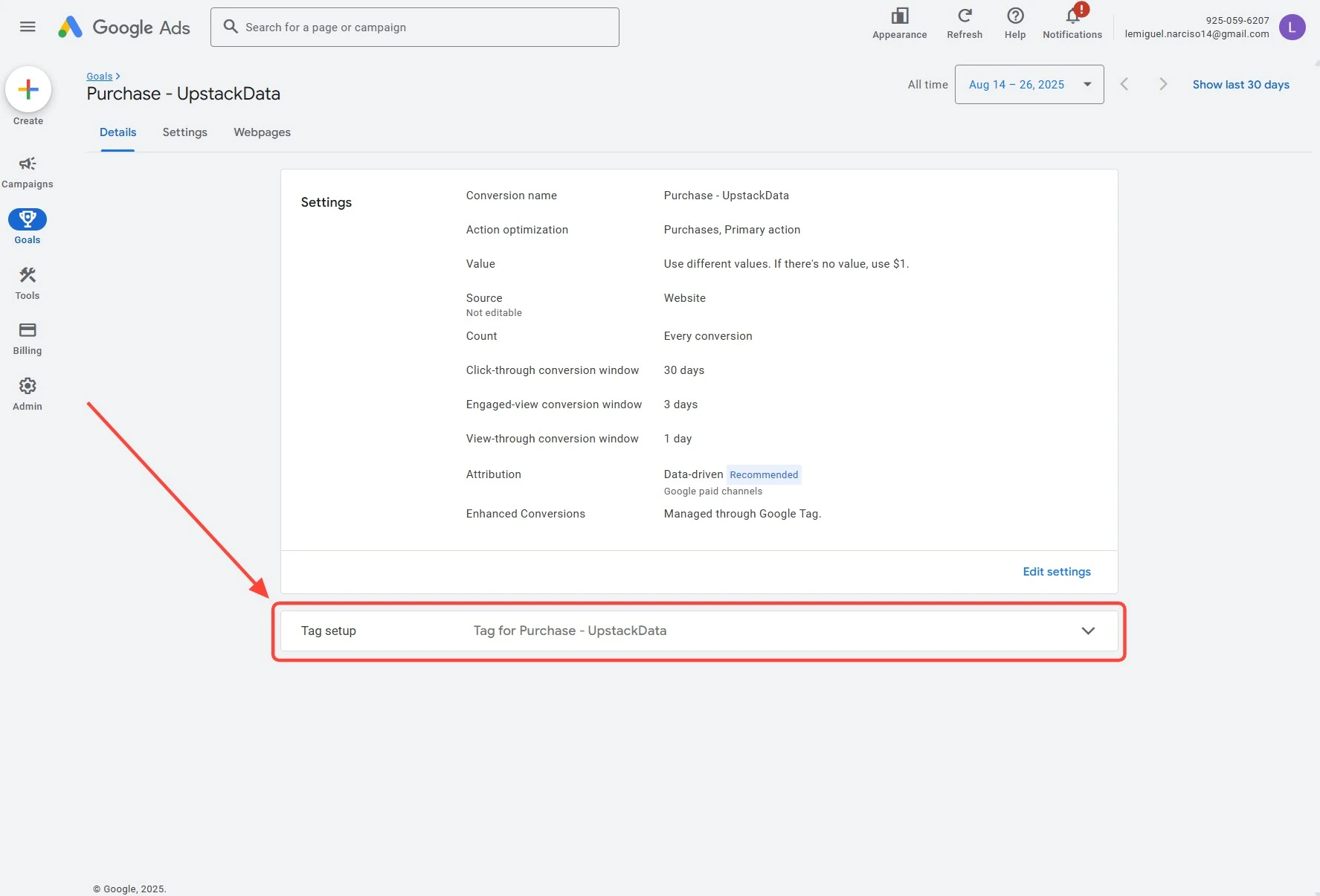 Tag Setup section