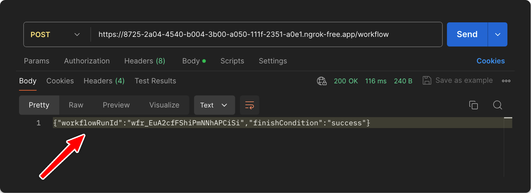 Local workflow request