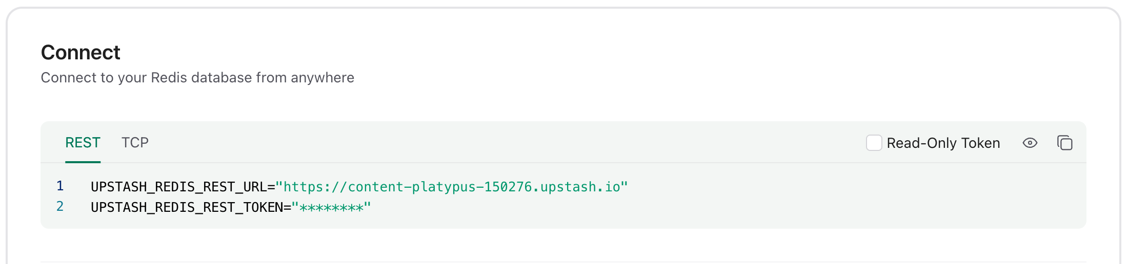 Redis REST API tokens
