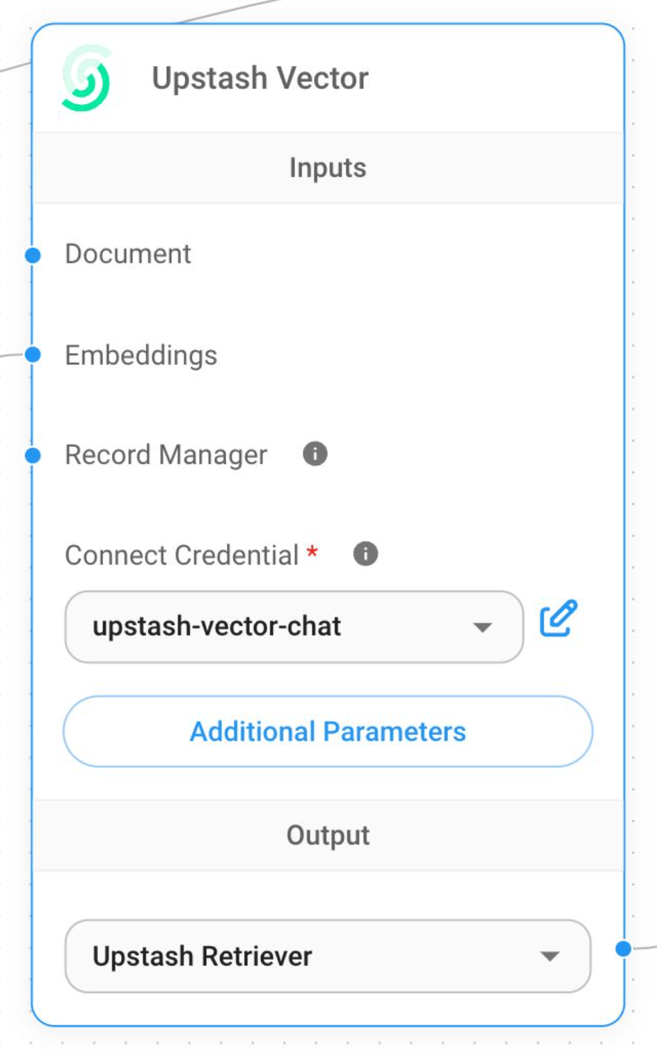Upstash Vector node in Flowise