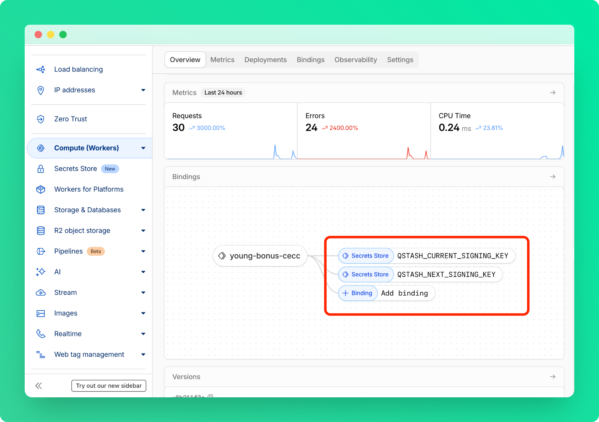 Add a QStash binding to a Cloudflare Worker