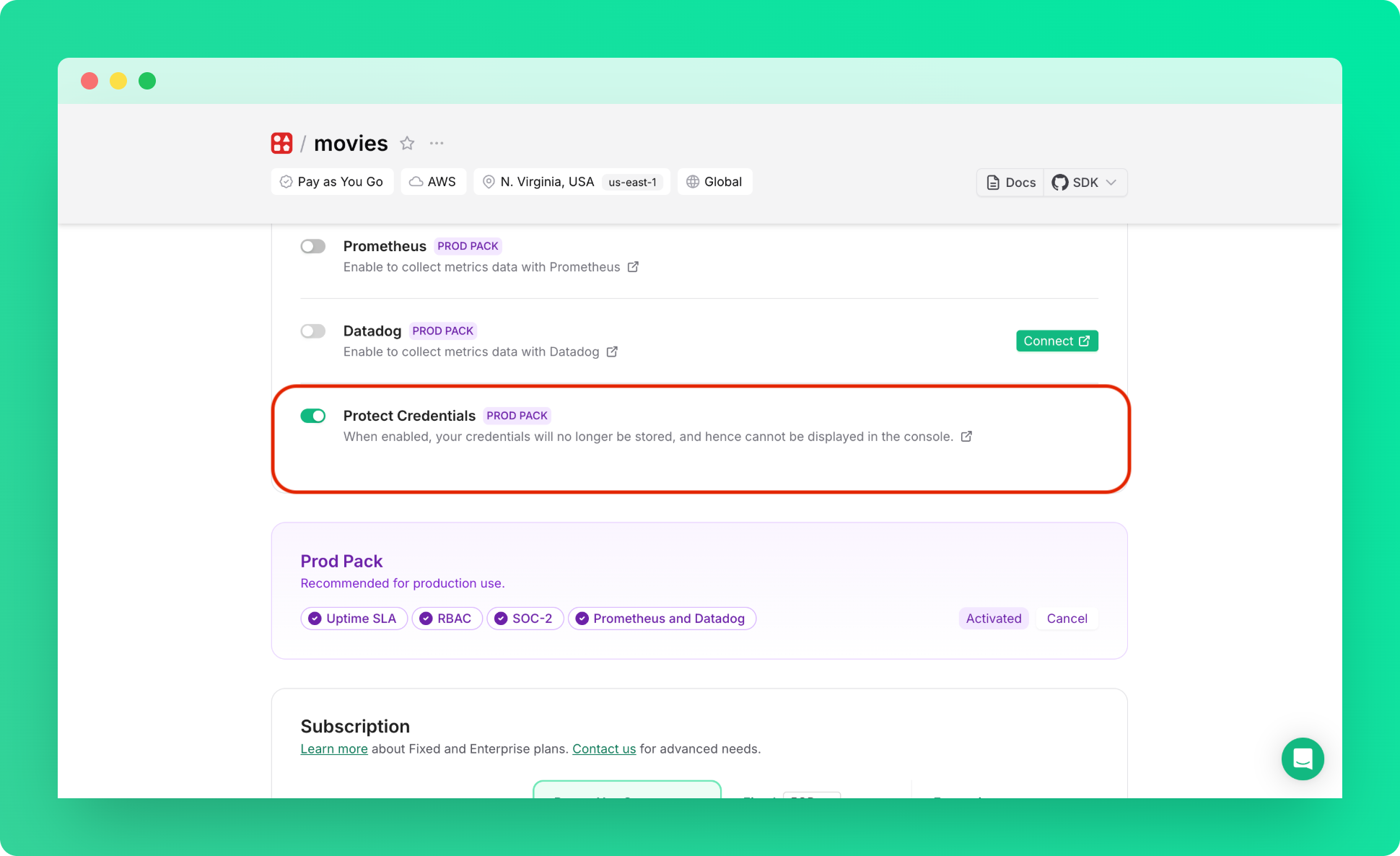Enable Redis credential protection