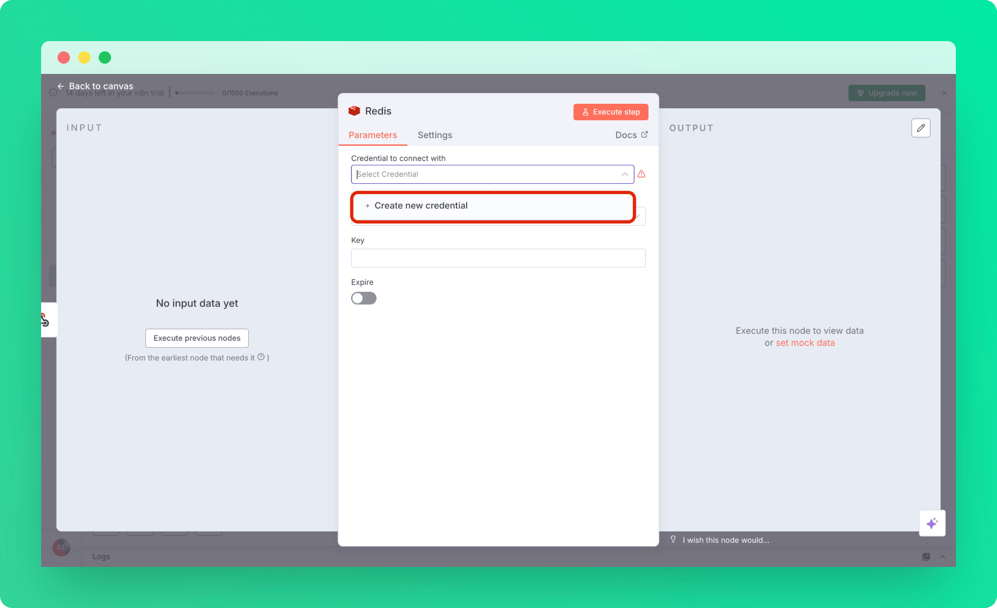 Select a Redis operation in n8n