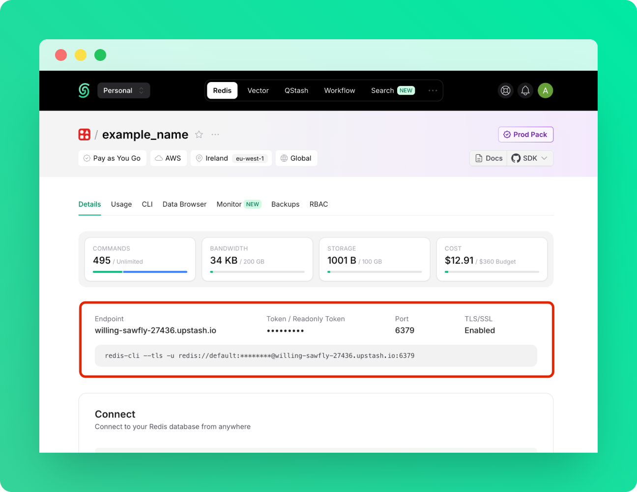 Upstash Redis credentials in n8n