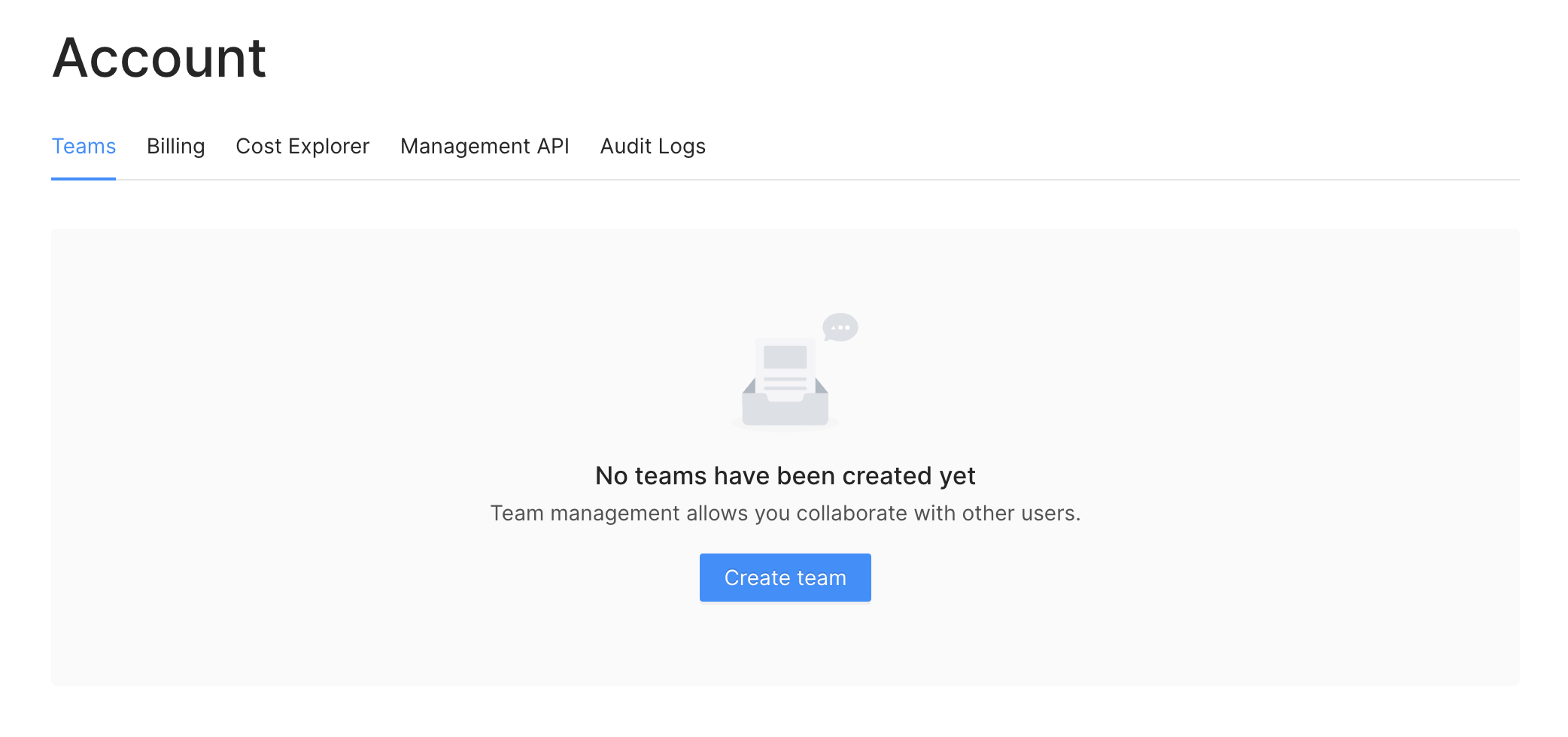 Teams page in the Upstash Console