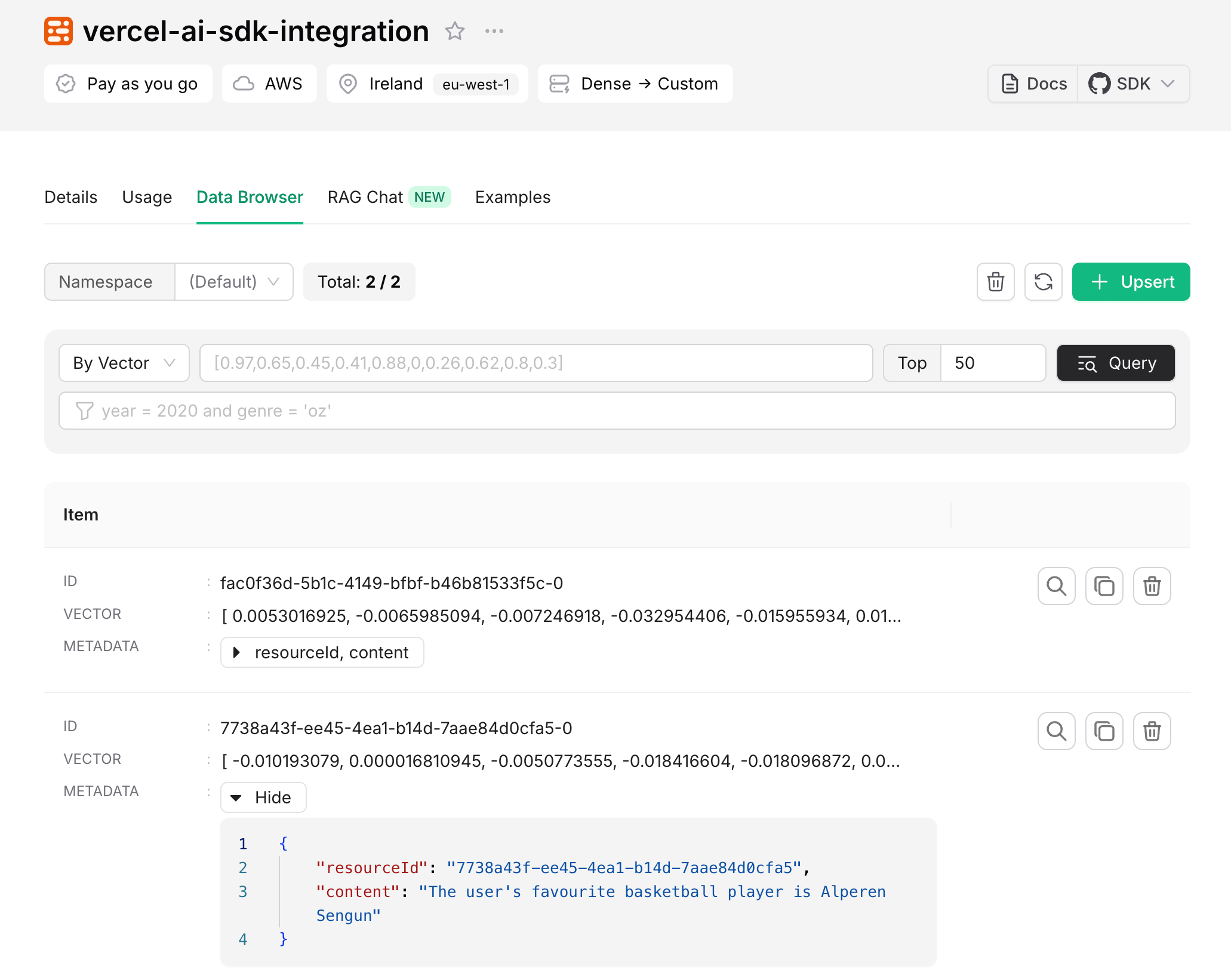 Added information can be seen in Upstash Console