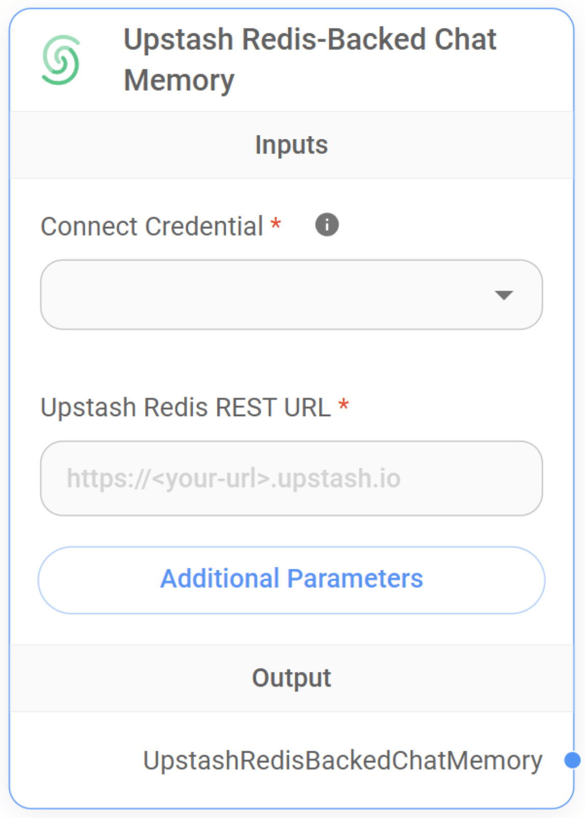 Upstash Redis chat memory node in Flowise