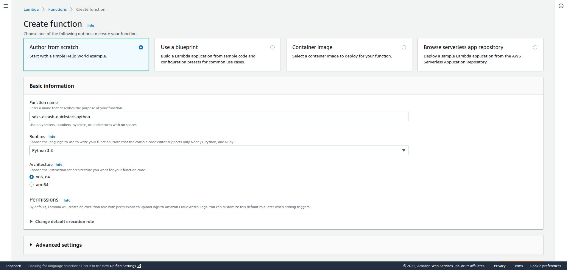 Create a Python AWS Lambda function