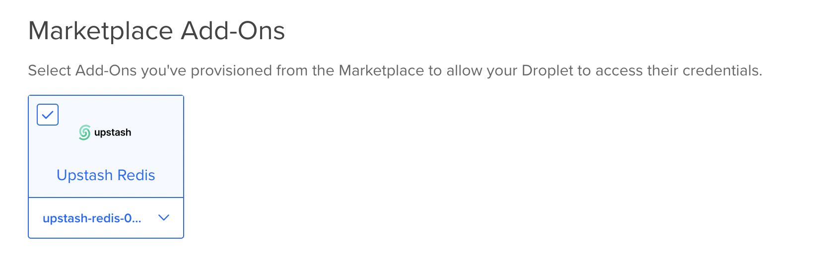Connect DigitalOcean to the selected Redis database
