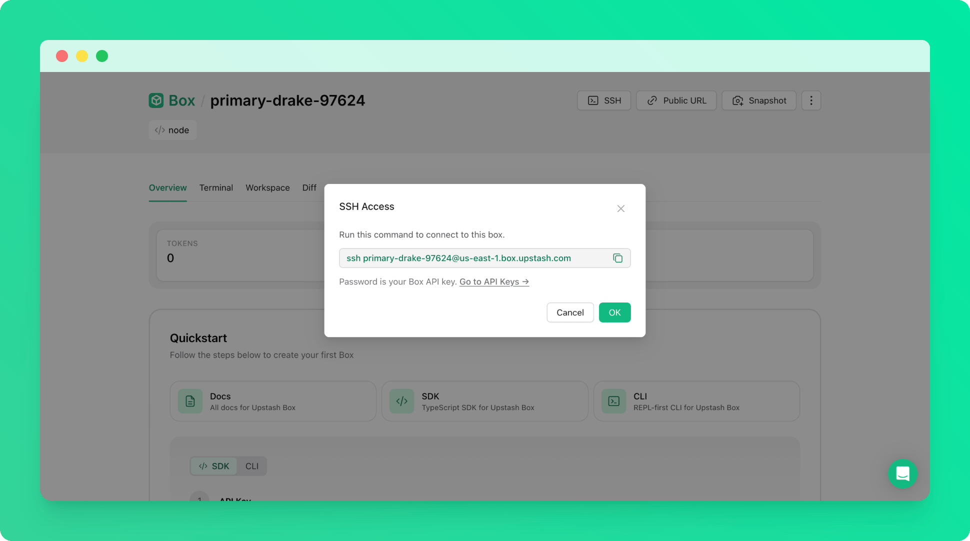 SSH connection to the Hermes Box