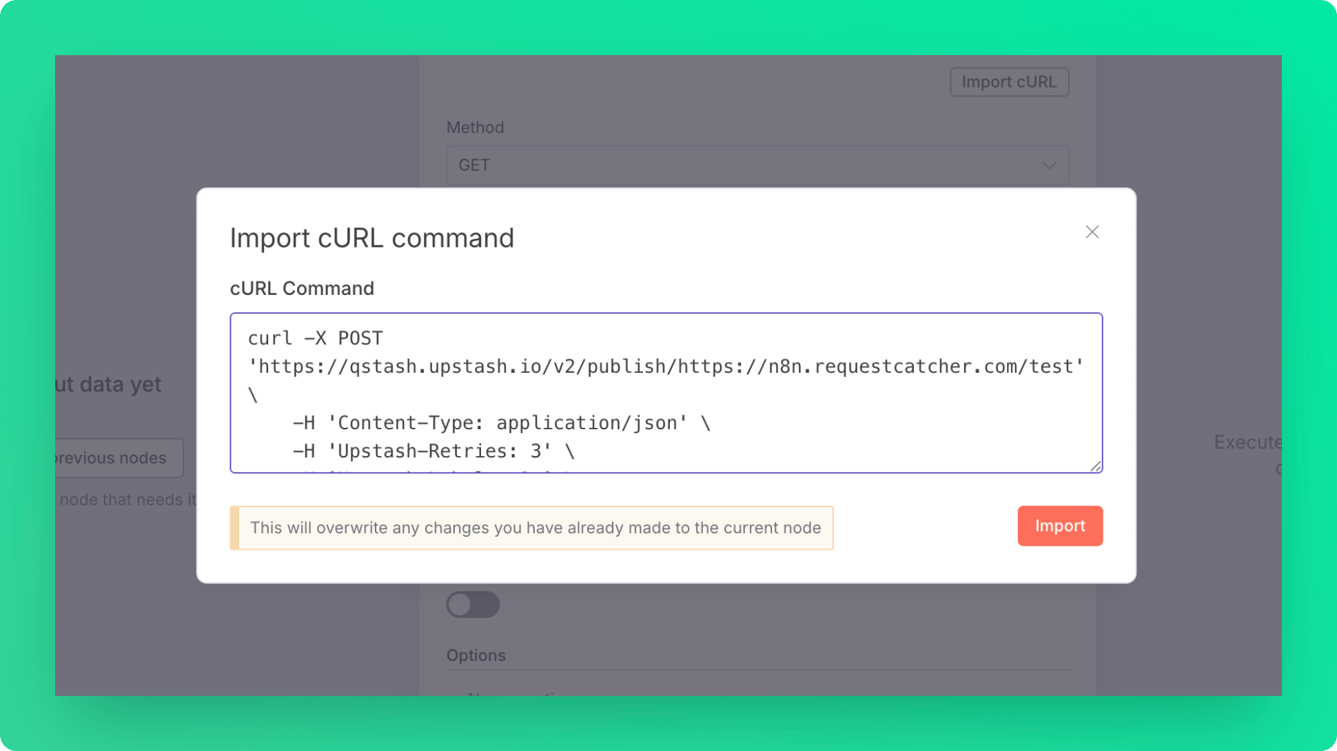 n8n with QStash: QStash import