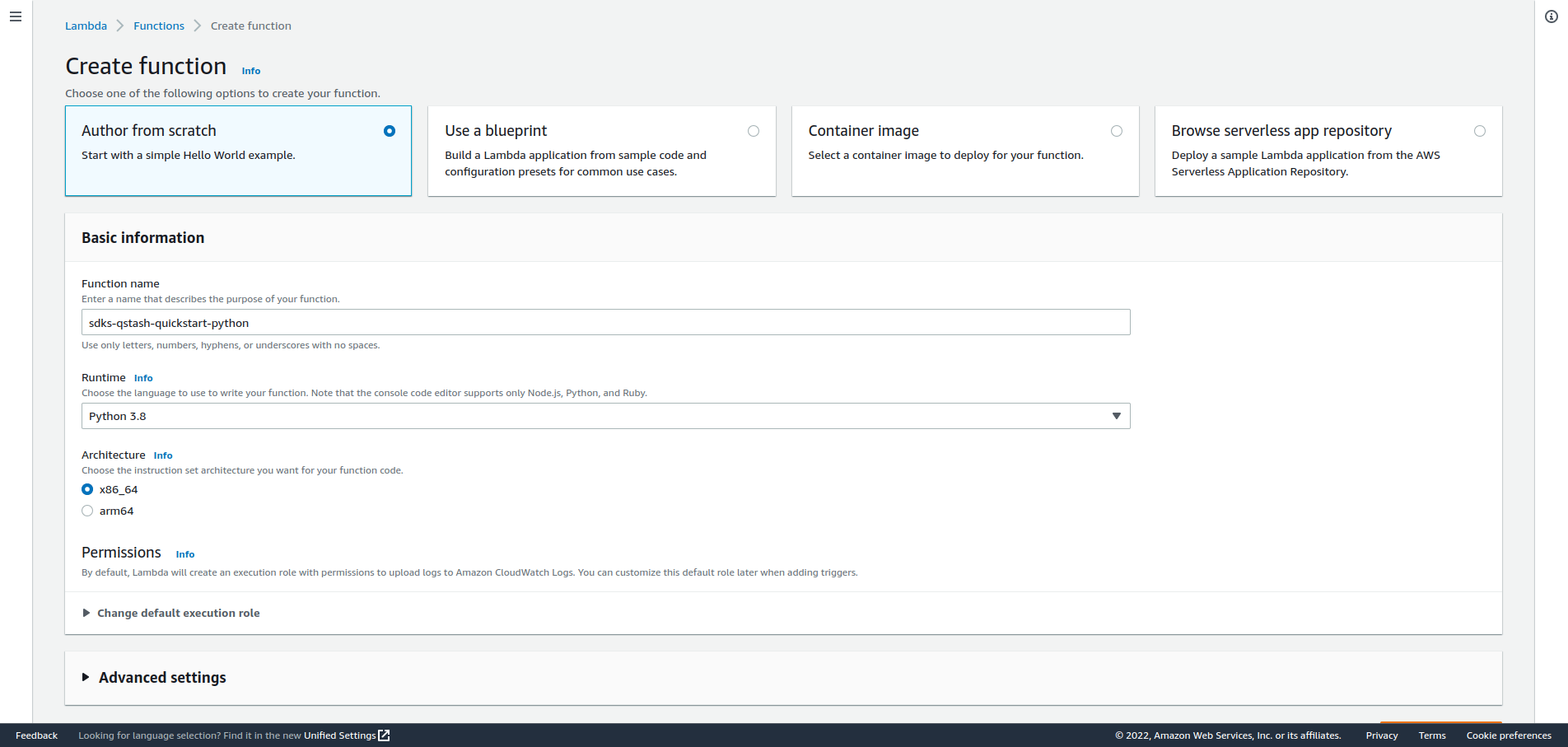 Create a Python AWS Lambda function