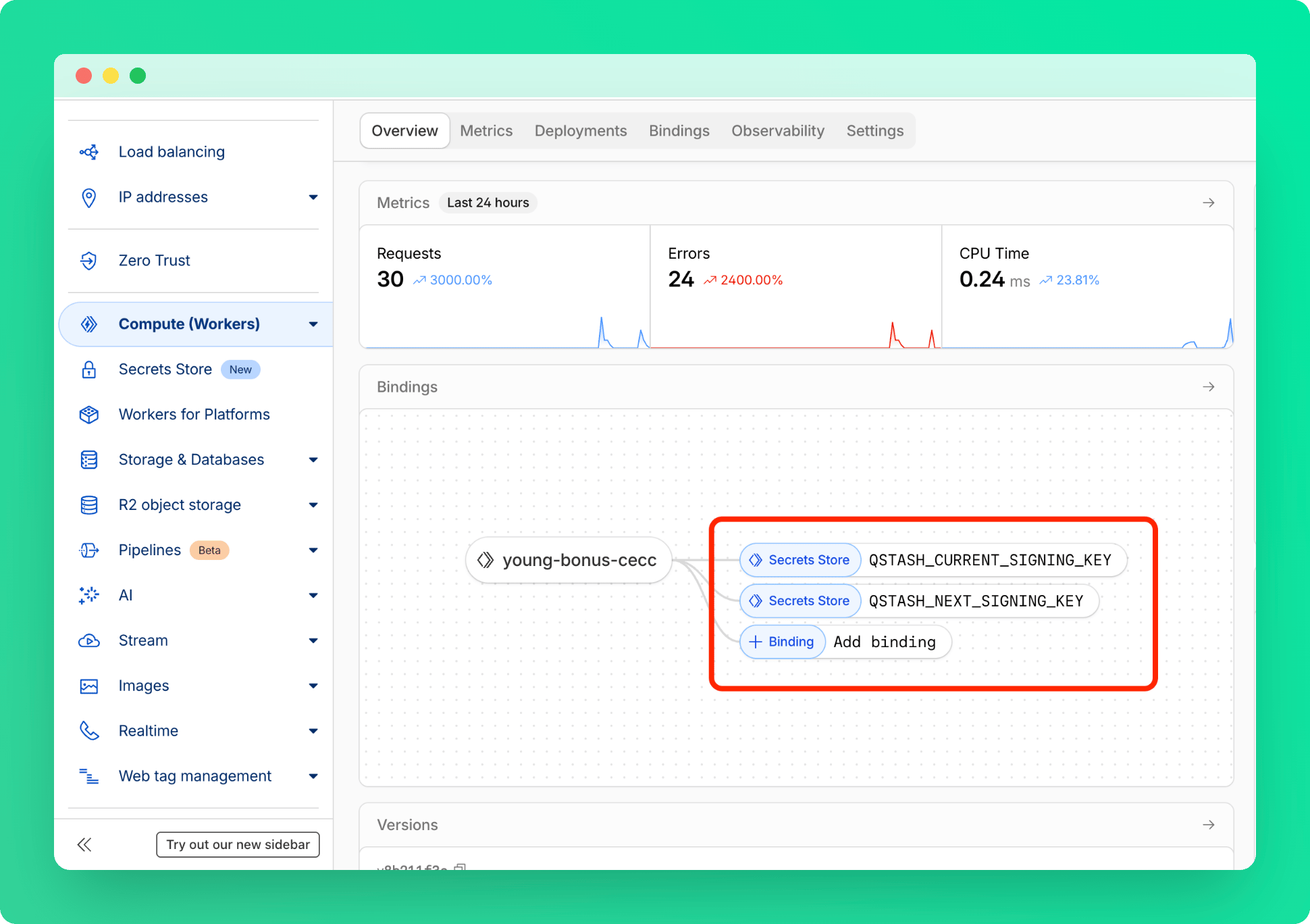 Add a QStash binding to a Cloudflare Worker