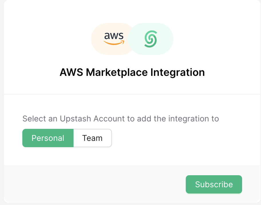 Select an account for the AWS Marketplace subscription