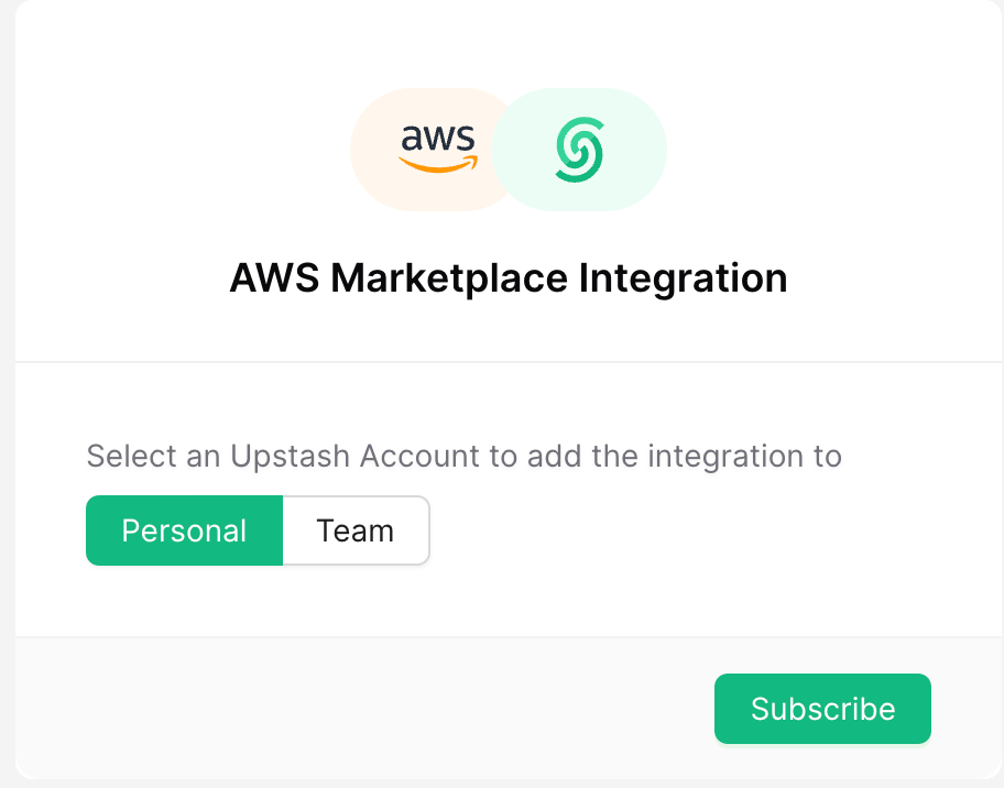 Select an account for the AWS Marketplace subscription