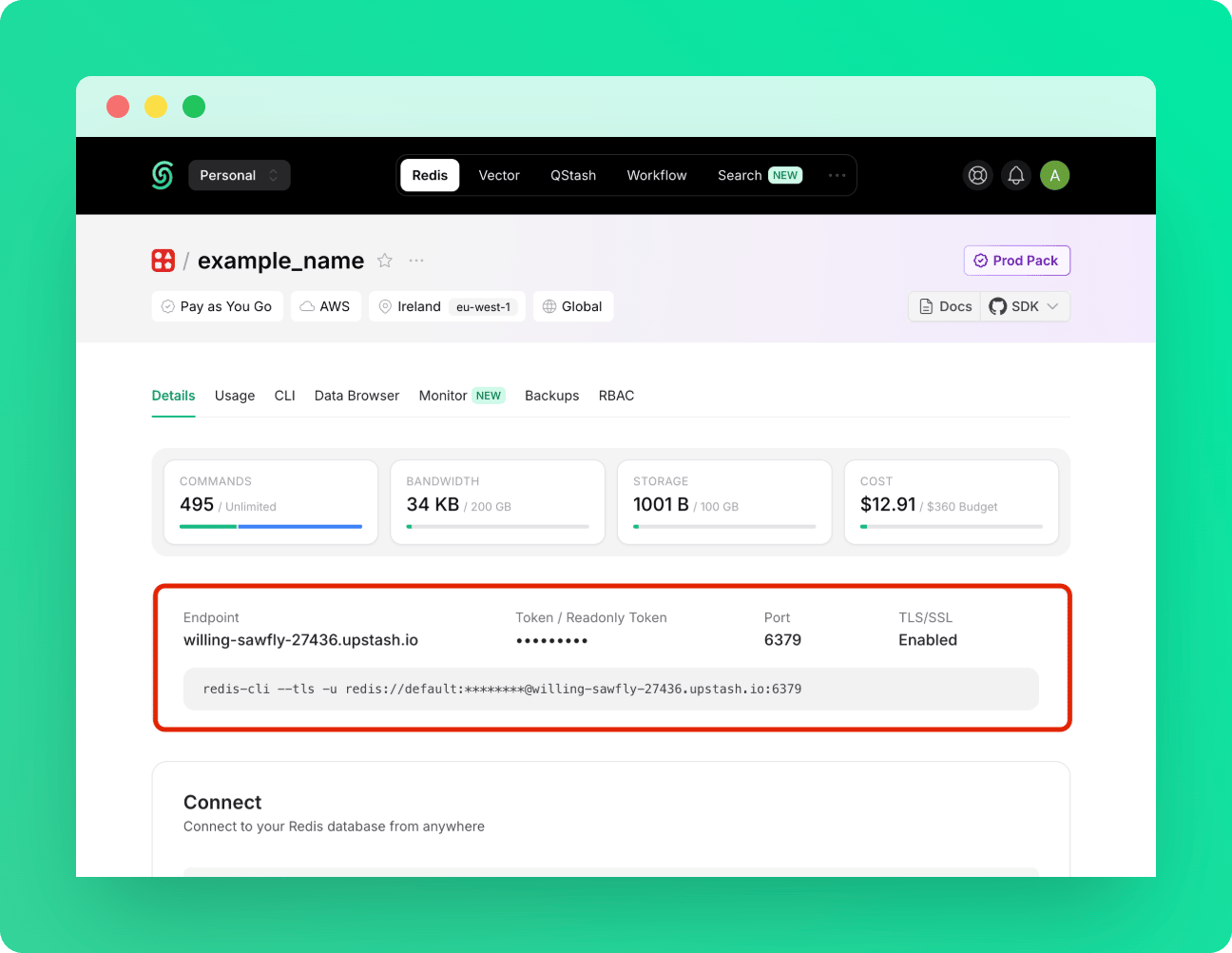 Upstash Redis credentials in n8n
