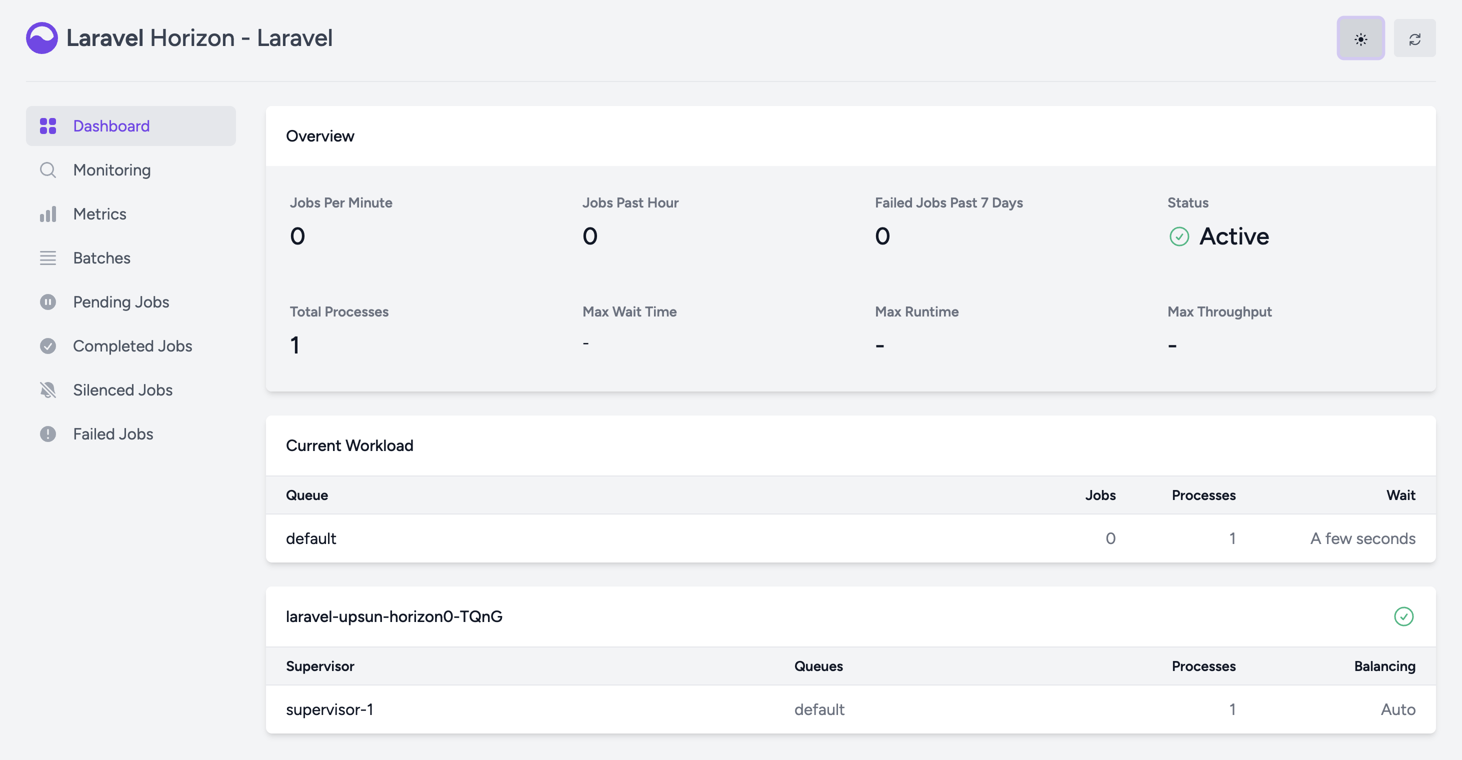Laravel Horizon Dashboard