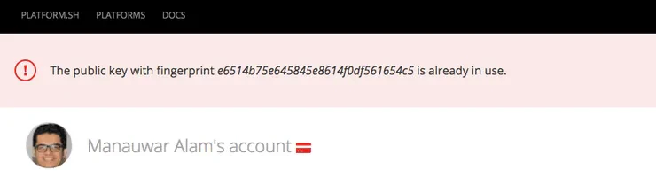 SSH keys in use