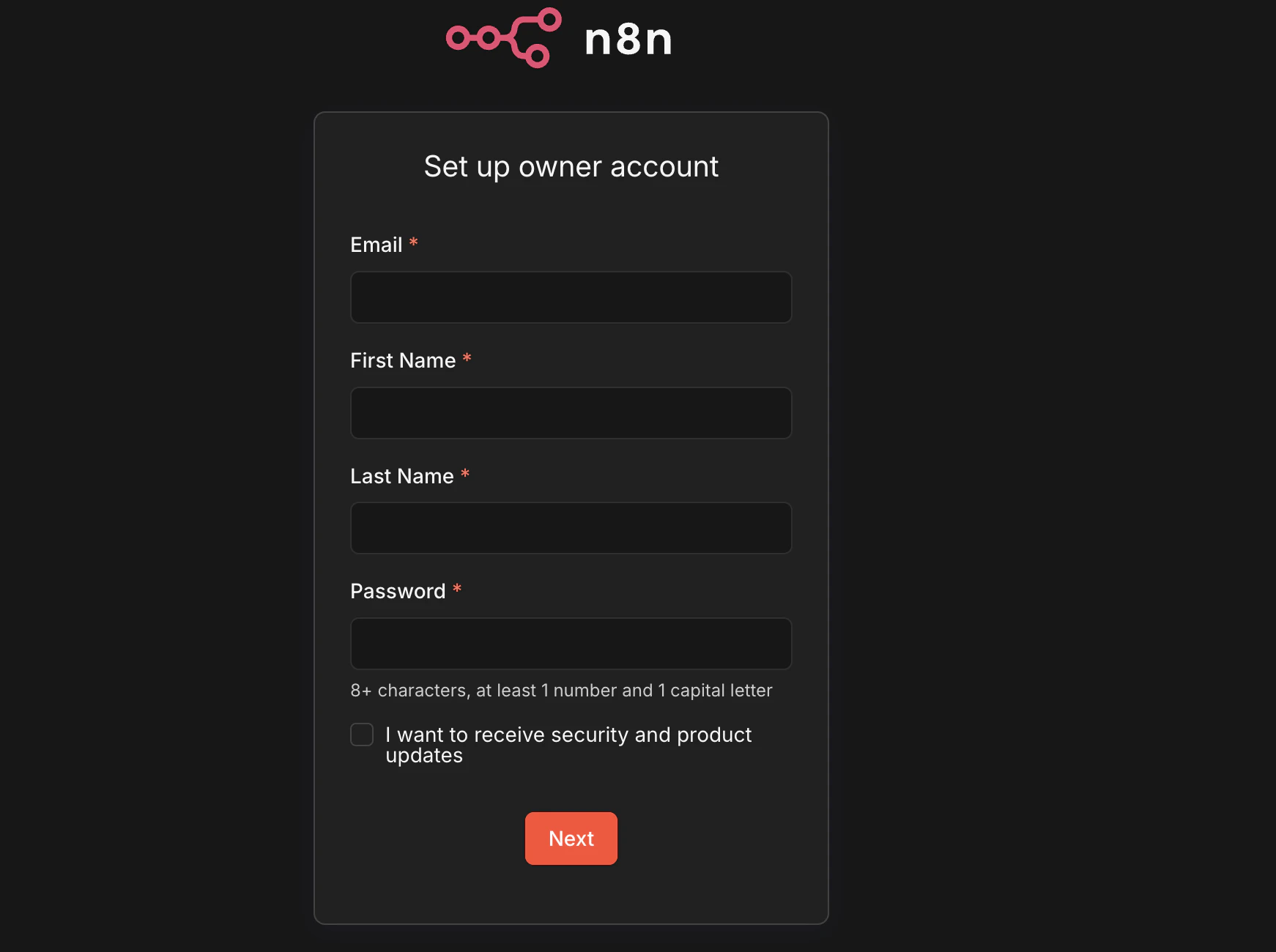 Create first user