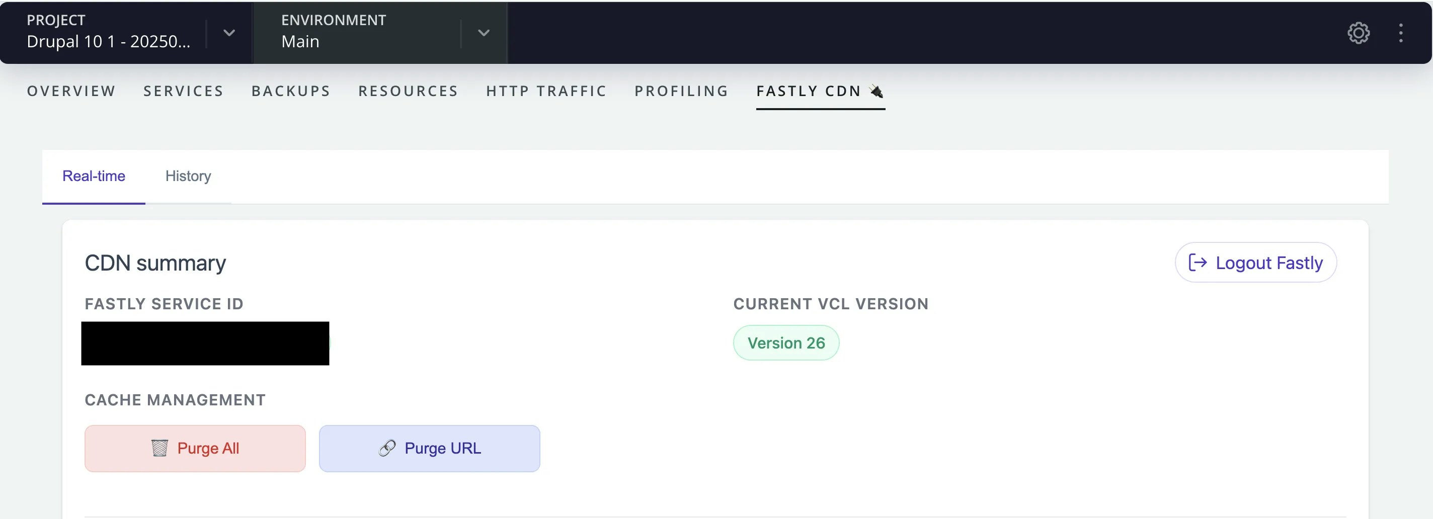 fastly cdn history plugin console