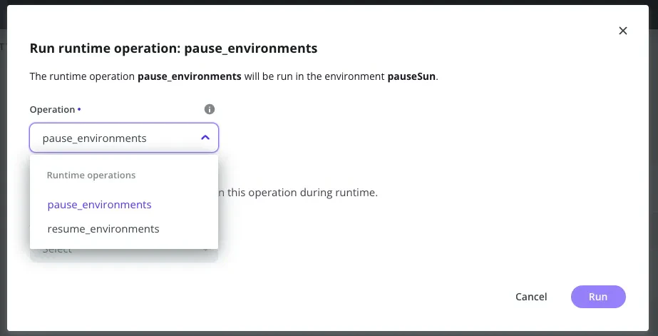 You can now trigger the runtime operation from the Web Console