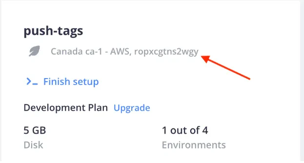 Locate project id in console