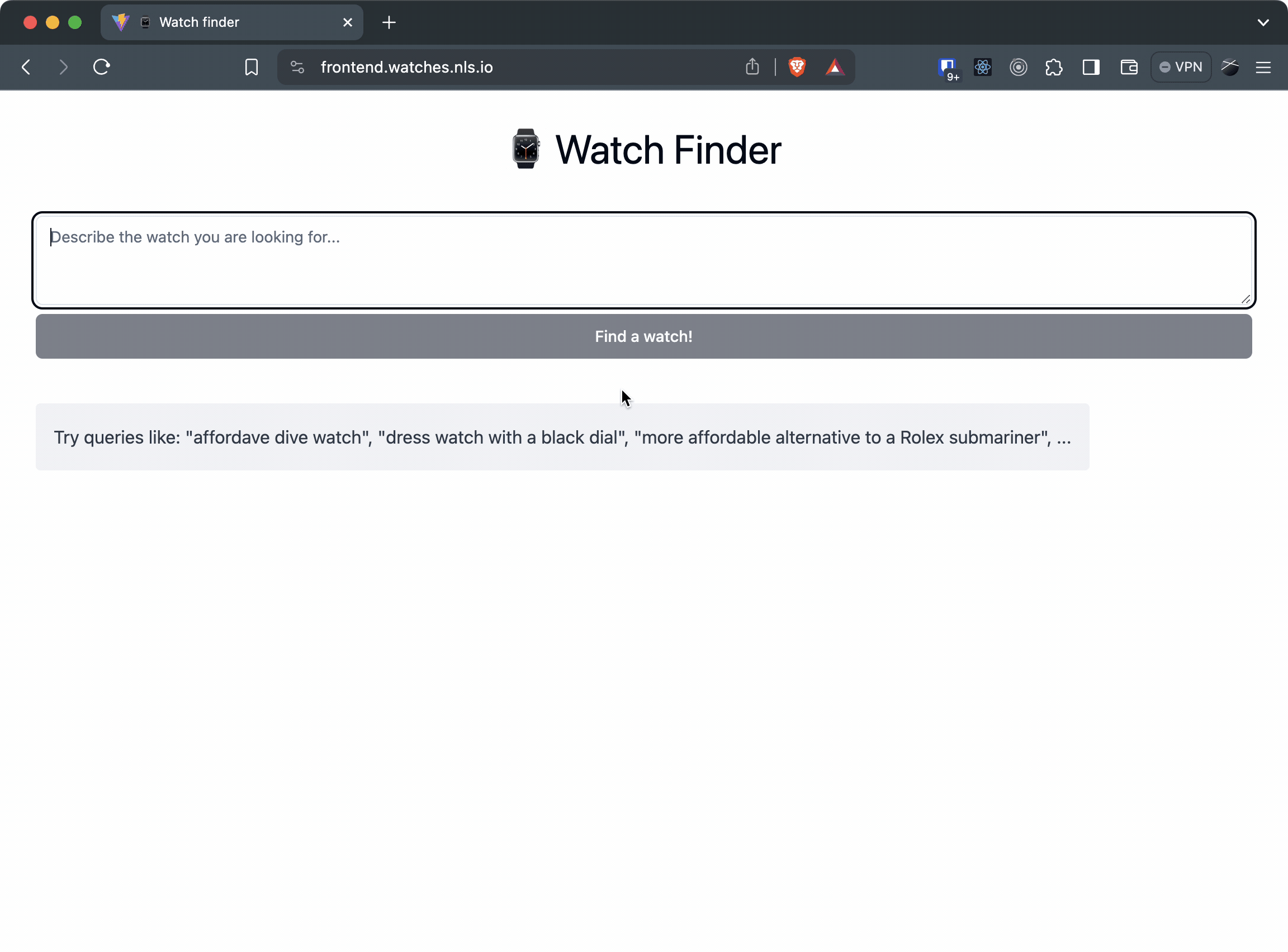 Watch Recommendation App