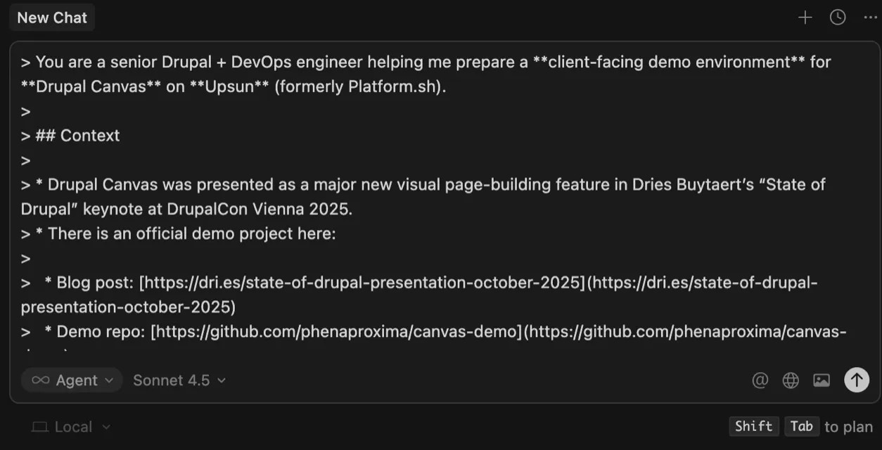 AI prompt in Cursor IDE