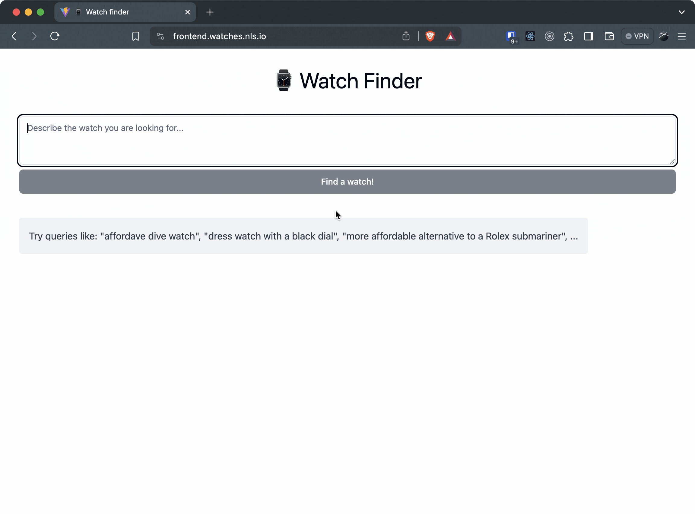 Watch Recommendation App