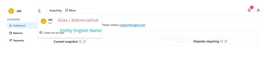 Create Sub-account button