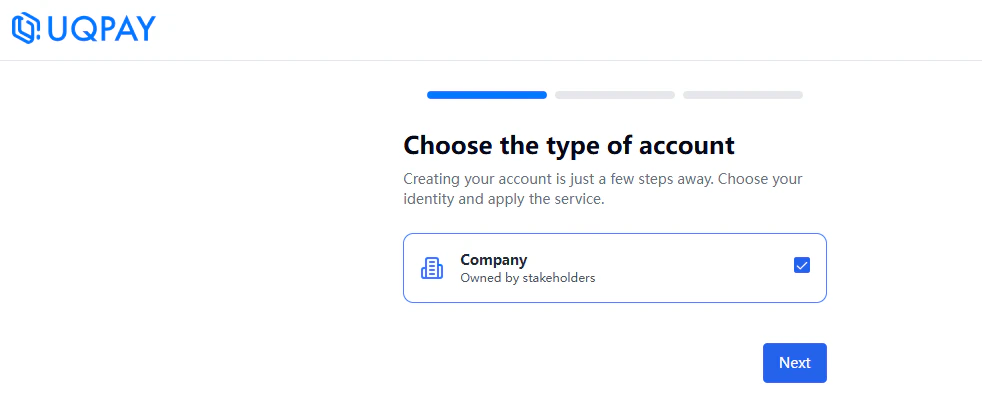 Create Account page