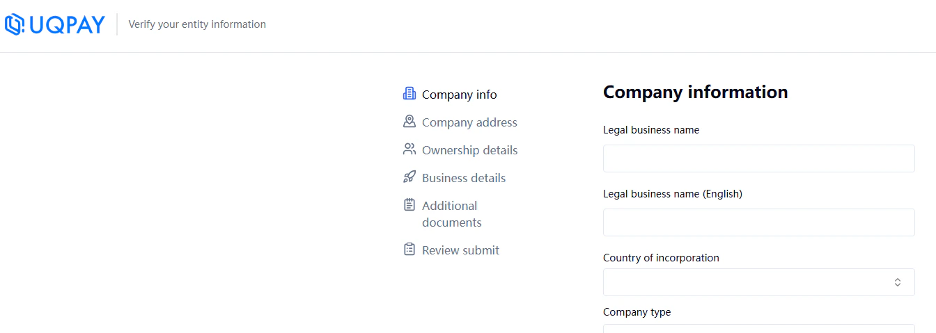 Onboarding details form
