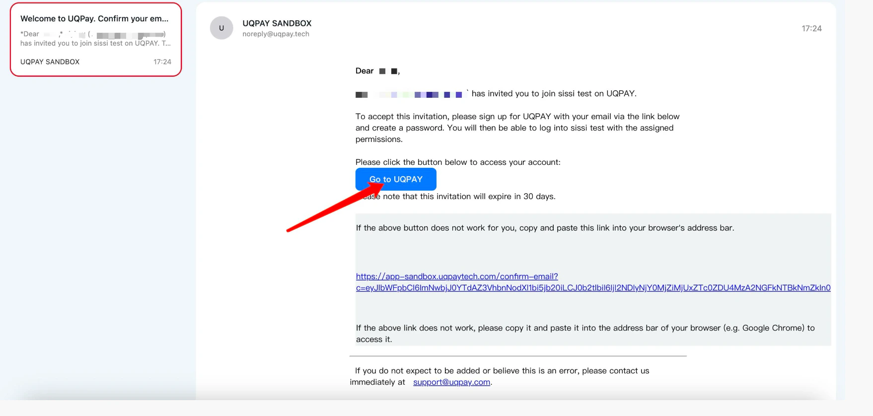 Password setup