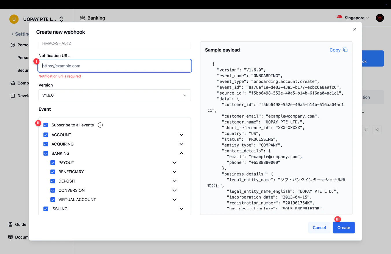 webhooks setting ss3
