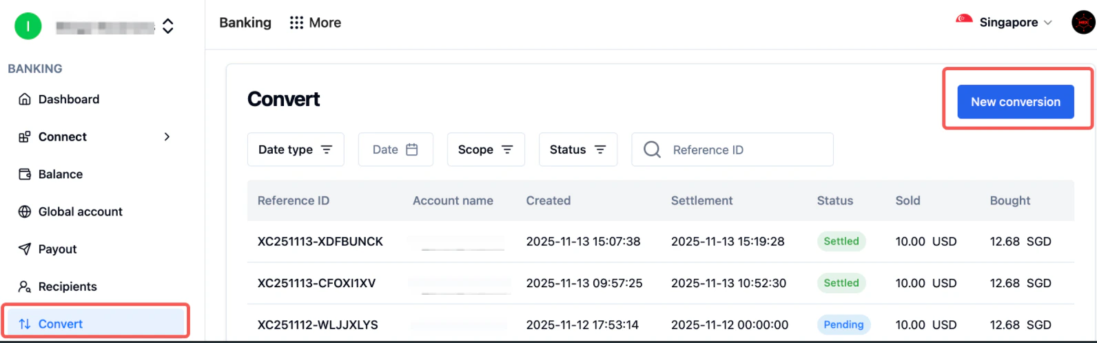 create conversion via dashboard 2