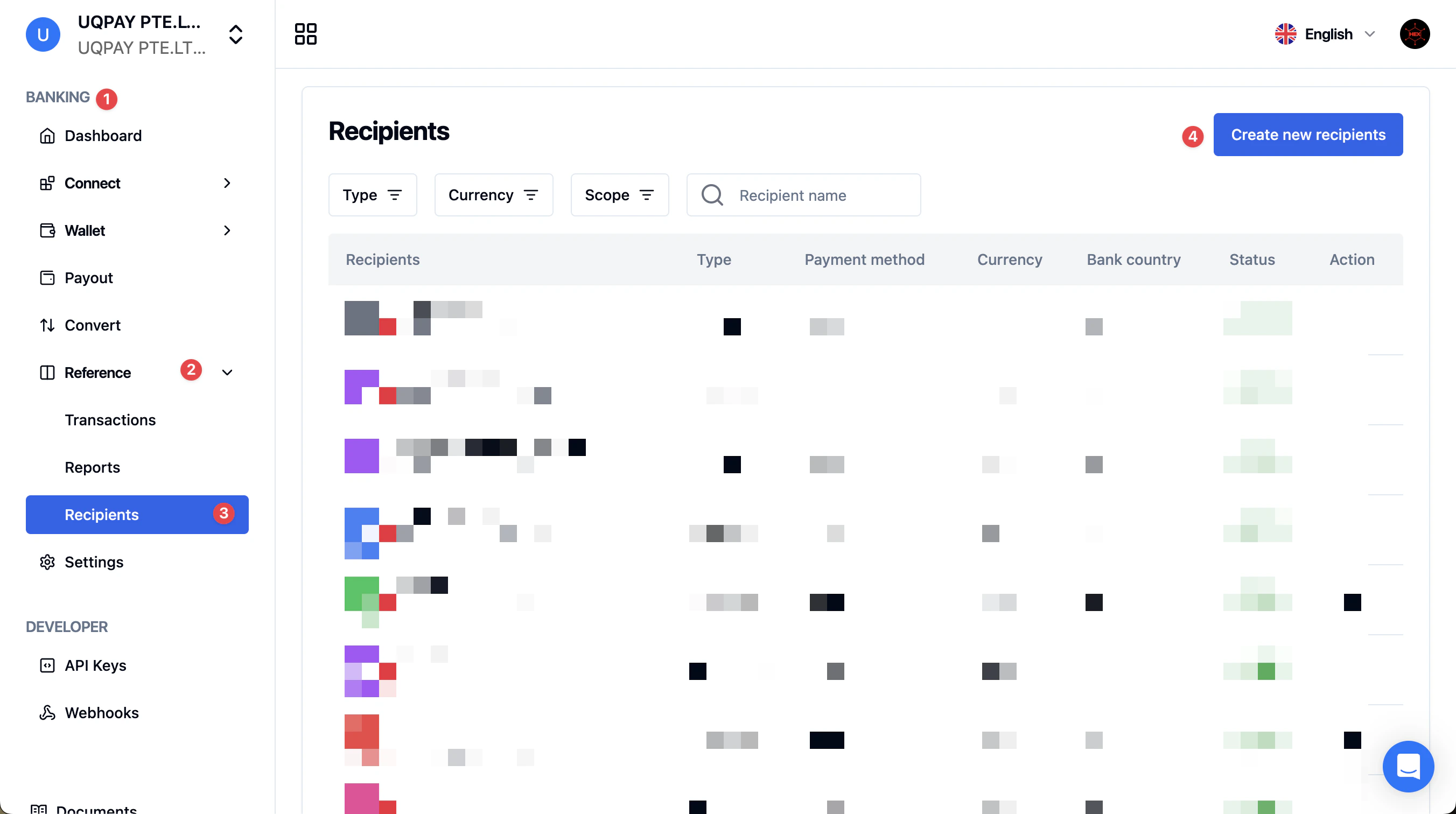 recipients beneficiary output
