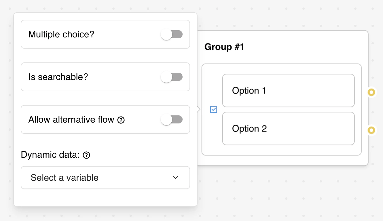 Buttons input in flow builder