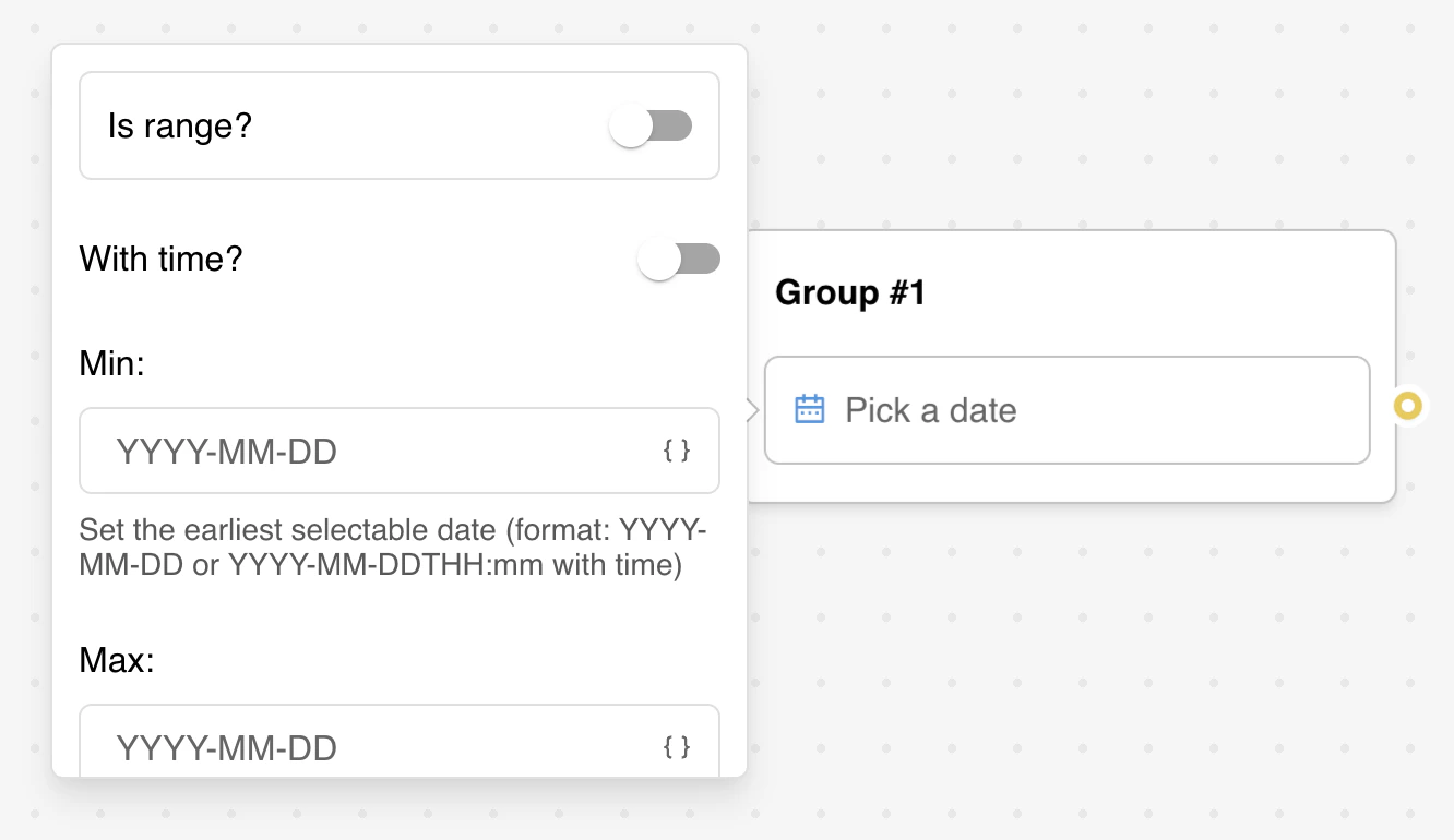 Date input in flow builder