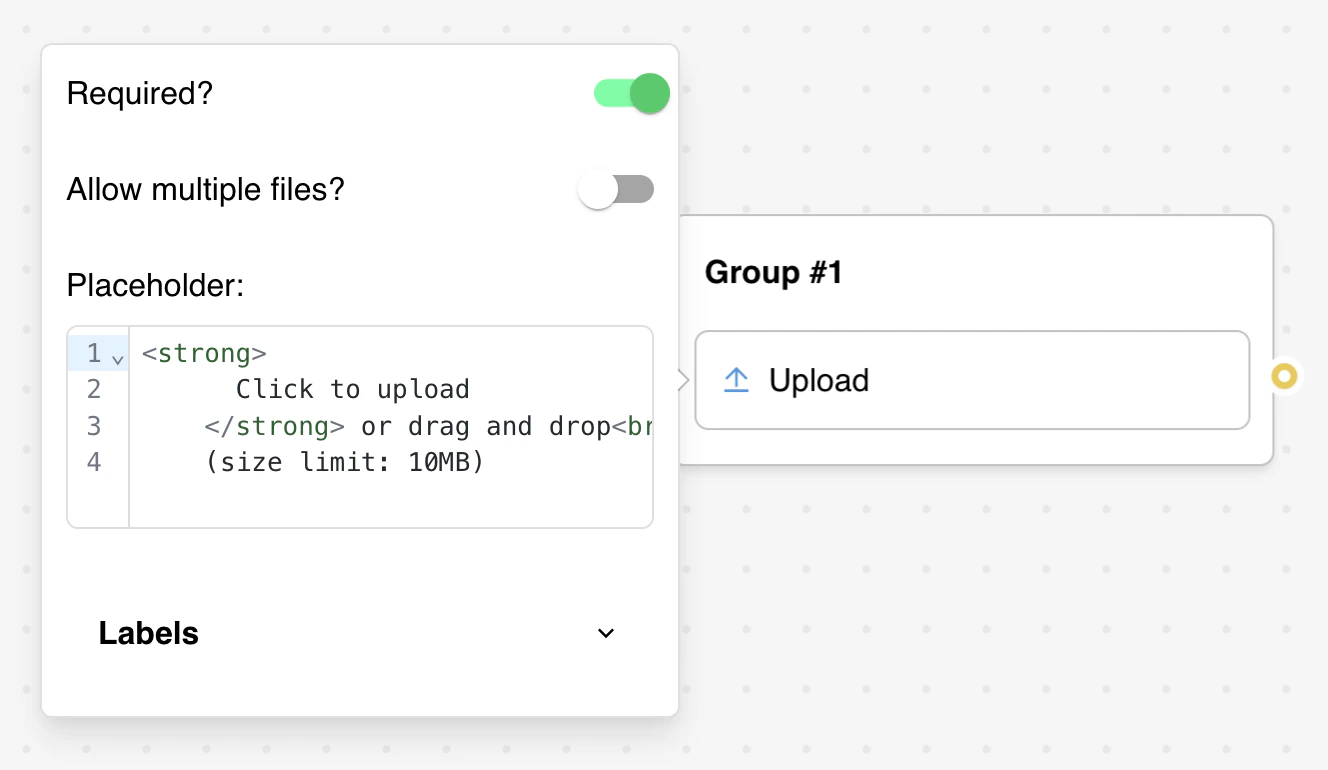 File upload input in flow builder