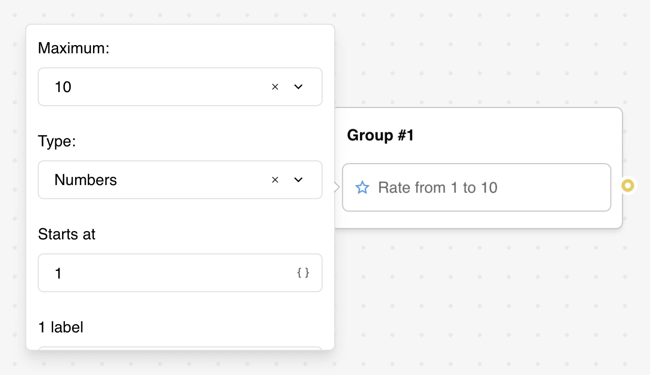 Rating input in flow builder