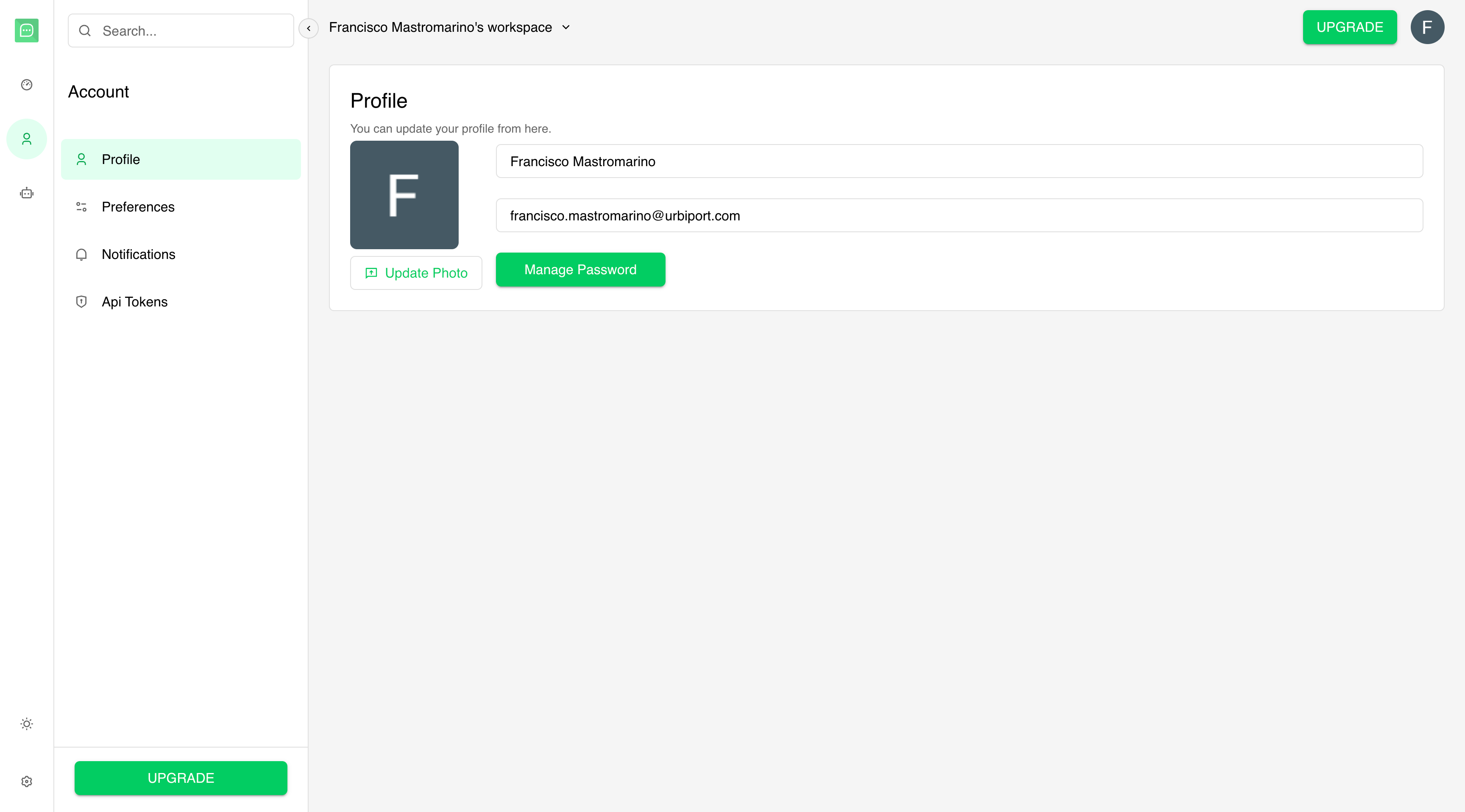 Account profile
