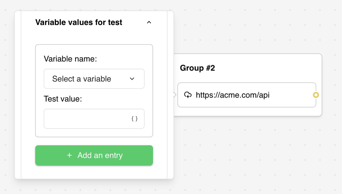Variable test values