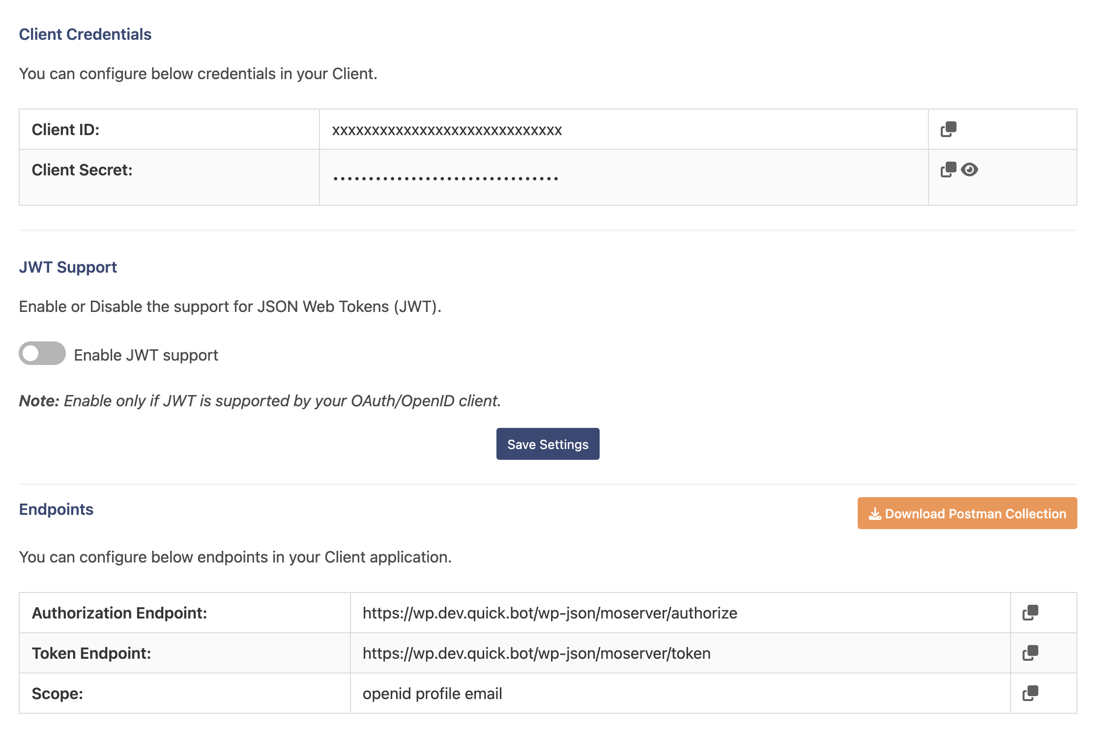 WordPress miniOrange Credentials