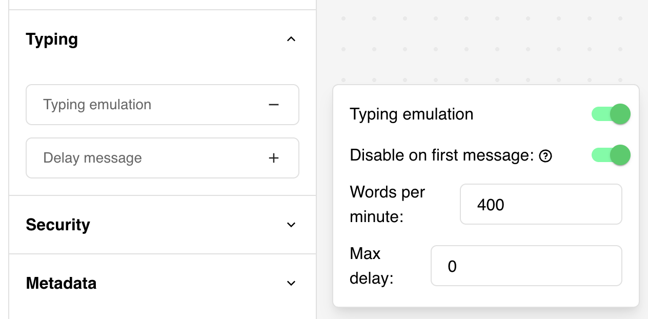 Bot typing emulation
