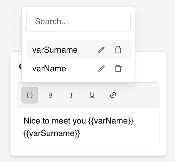 Bot variables add