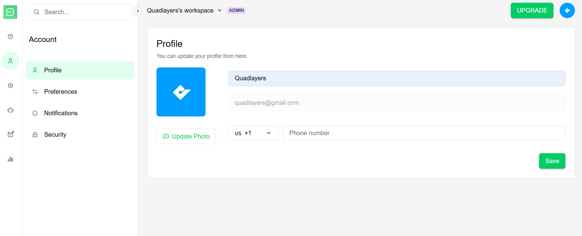 Account profile