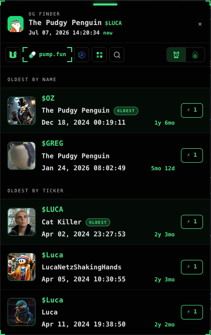 OG Finder panel
