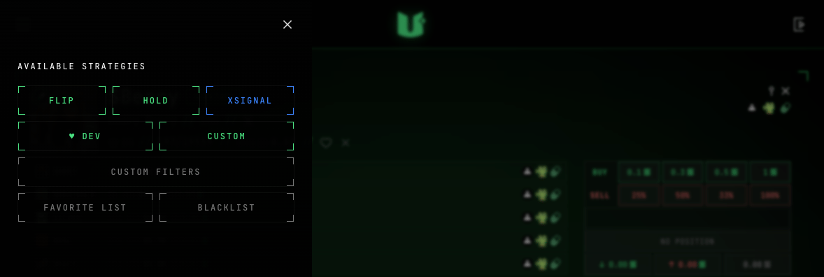USEFUL strategy side menu