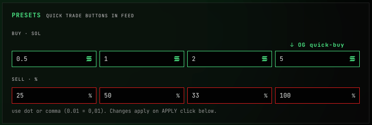 USEFUL presets